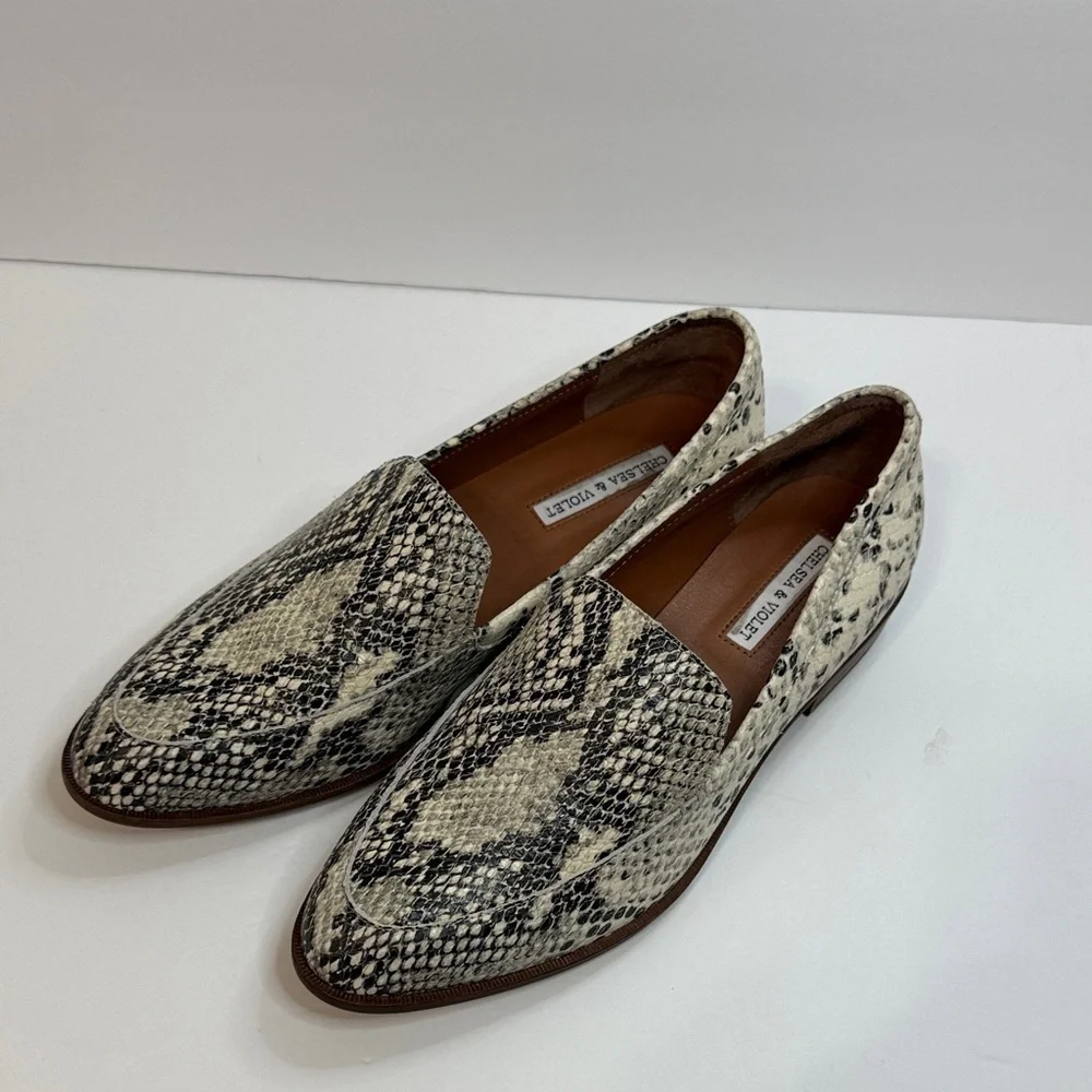 Chelsea & Violet Snakeskin Pattern Loafers